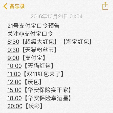 支付宝红包口令